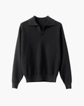 Textured Knit Polo Sweater